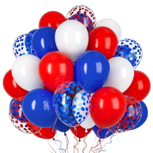 Offerta a tempo: Ousuga Palloncini Rossi Bianchi Blu 50 Pezzi 12 Pollici, per Compleanno Natale Capodanno Festa dell'Indipendenza Baseball Scuola Battesimo Matrimonio Decorazione - 0.00% da 11.99 € a 11.99 €