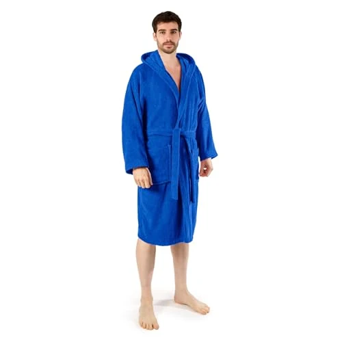 Oferta limitada: Caleffi Albornoz de hombre de rizo de algodón para hombre, de rizo con capucha, suave y absorbente, secado rápido de 32.57 € a 31.34 € (ahorro 4%)
