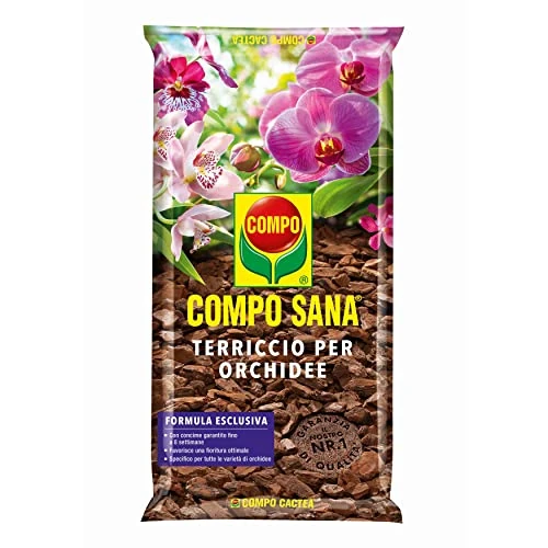 COMPO SANA Terriccio per Orchidee, Per una Fioritura Ottimale di Tutte le Varietà di Orchidee, Sacco 2,5 L