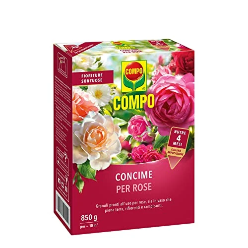 Offerta a tempo: COMPO Concime per Rose, Granuli Pronti all'Uso per Rose in Vaso — 28% da 11,05 € a 8,00 €