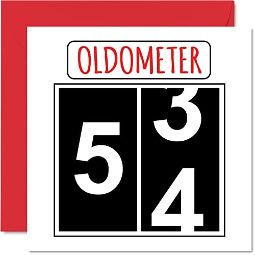 Lustige Karten zum 54. Geburtstag für Männer und Frauen – Oldometer – Glückwunschkarte zum 54. Geburtstag für Vater, Mutter, Opa, Kindermädchen, Oma, Freund, 145mm Grußkarten, Karte zum 54. Geburtstag
