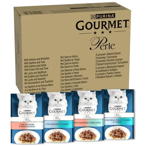 GOURMET Perle Seaside Duo Mini Fillets in Gravy Wet Cat Food 96x85g