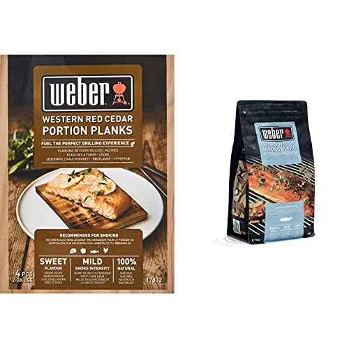 Oferta limitada: Weber Tablas para ahumar (Madera de Cedro, 4 Uds) & 17665 - Virutas Seafood 700 g, Negro, 30.5 x 27.2 x 17.2 cm, 17665 de 16.38 EUR a 16.38 EUR (ahorro 0%)