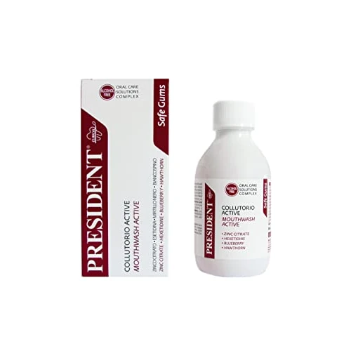 Offerta a tempo: President COLLUTORIO ACTIVE Contrasta infiammazioni e sanguinamento gengivali e la formazione della placca - Senza Alcool - 200 ml - 57% da 12.74 € a 5.50 €