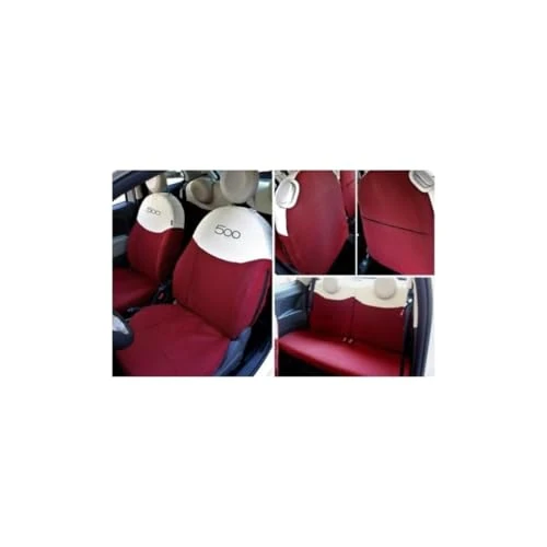 Offerta a tempo: Italfodere - Coprisedili Auto Anteriori e Posteriori - Compatibili con Fiat 500 - Fatti a Mano - Cotone - Gommapiuma - Poliestere - Accessori Auto Interno - Made in Italy - (Rosso/Ecrù) - 0.00% da 94.99 € a 94.99 €