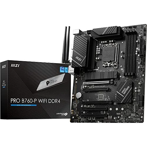 MSI PRO B760-P WIFI DDR4 Scheda Madre ATX - Supporta Intel 12° & 13° Gen, LGA 1700 - DDR4 Memory Boost 5333+MHz/OC, PCIe 4.0 x16 Slots, M.2 Gen4 Slots, 2.5G LAN, Wi-Fi 6E