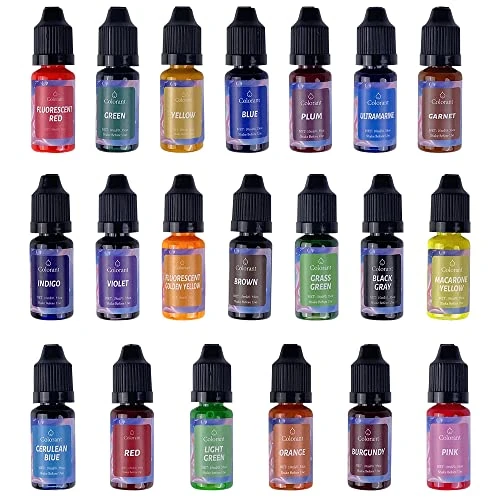 Zeitlich begrenztes Angebot: Gvolatee Kerzenfarben - 20 Farben Flüssig Kerzenfarbe für DIY Kerze, Kerzenherstellung - Hochkonzentriert Kerzenwachsfarbe Dye auf Gelwachs - je 10ml von 9.49 € auf 9.49 € (0.00% Rabatt)