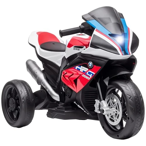 Offerta a tempo: HOMCOM Moto per Bambini 18-60 Mesi Modello BMW HP4 con Fari, Musica e Pedali, in PP e Metallo, 82.5x42x54 cm, Rosso - 18% da 105.95 € a 86.66 €