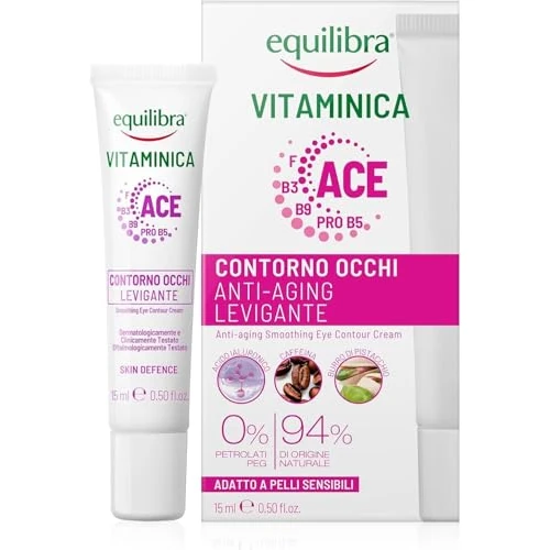 Limitiertes Angebot: Equilibra Gesicht, Vitamin, Augenkontur, mit Multivitaminkomplex, Hyaluronsäure, Koffein, Pistazienbutter, Glättung, Kontrastmittel für Taschen und Augenringe, 15 ml von 18.74 EUR auf 18.74 EUR (Spare 0%)