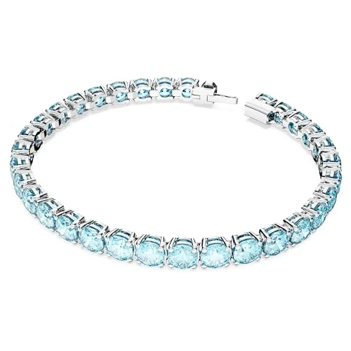Offerta a tempo: Swarovski Braccialetto Matrix Tennis, Taglio Round, Blu, Placcato rodio - 26% da 230.00 € a 170.49 €