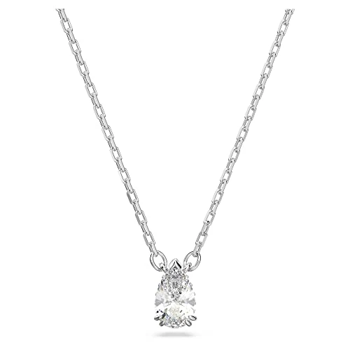 Swarovski Colgante Millenia, Talla pera, Blanco, Baño de rodio