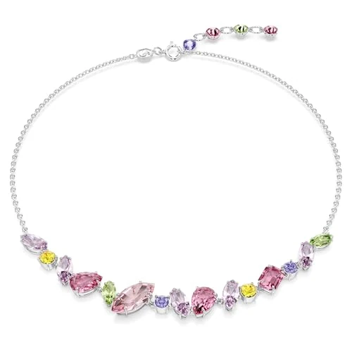 Swarovski Gema necklace, Mixed cuts, Multicoloured, Rhodium plated