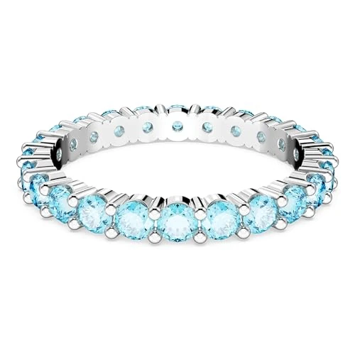 Offerta a tempo: Swarovski Anello Matrix, Taglio Round, Blu, Placcato rodio - 26% da 99.00 € a 73.26 €