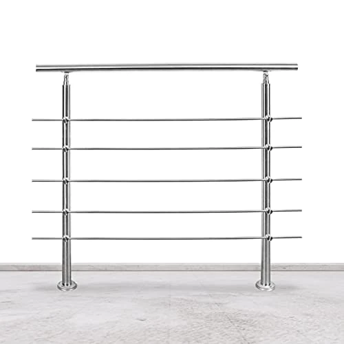 Offerta a tempo: Tubiaz Ringhiera in acciaio inox, corrimano con 5 barre trasversali per balcone, scale interne ed esterne (100 cm) - 0.00% da 71.99 € a 71.99 €