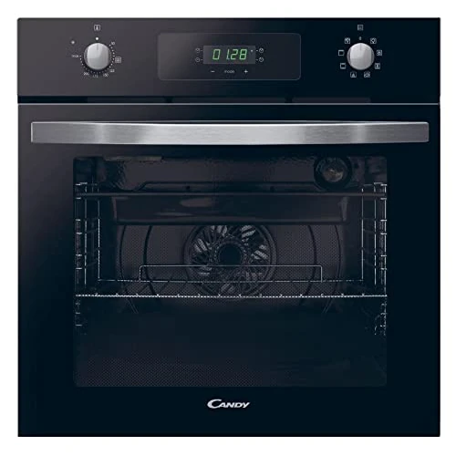 Candy Idea FIDC N615 kuchenka elektryczna, wentylowana, 70 litrów, Aquactiva, kratki boczne, system czyszczenia hydrolitycznego, klasa A+, czarny, szer. x gł. x wys. 59,5 x 56,8 x 59,5 cm