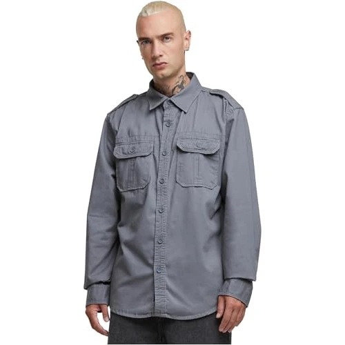 Offerta a tempo: Brandit Vintage Shirt Long Sleeve, Color: Charc Grey, Size: 3XL - 52% da 49.90 € a 23.99 €