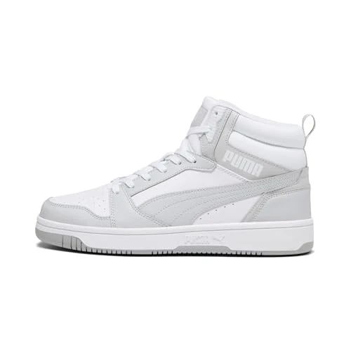PUMA Rebound V6, Scarpe da ginnastica Unisex - Adulto, White Ash Gray, 38.5 EU