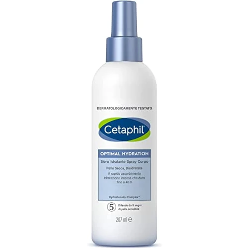 Offerta a tempo: Cetaphil Optimal Hydration, Skincare, Siero Idratante Spray Corpo, per Pelle Secca e Sensibile, Idratazione Intensa per 48 Ore, Formato 207 ml - 22% da 14.15 € a 10.99 €