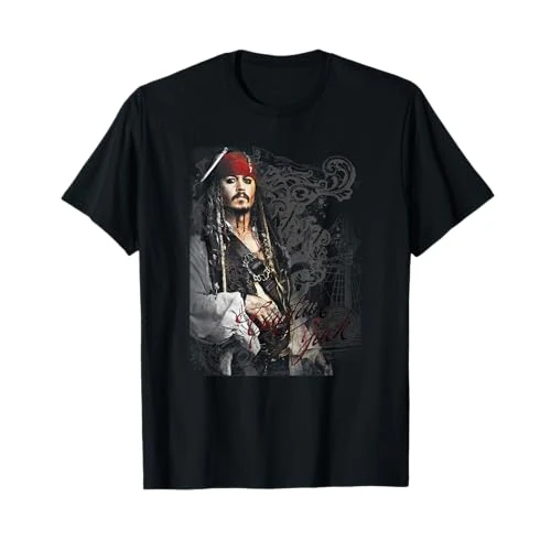 Offerta a tempo: Disney Pirates of the Caribbean Captain Jack Ornate Poster Maglietta — 15% da 19,99 € a 16,99 €