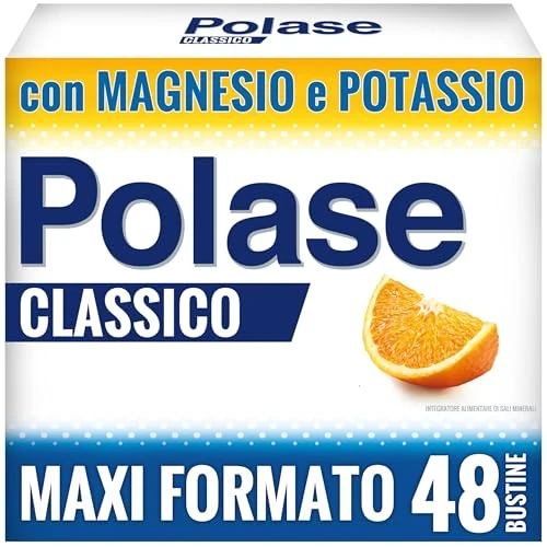 Offerta a tempo: Polase Classico, Magnesio e Potassio,Integratore Alimentare, contro Stanchezza e Fatica Fisica, Caldo, Sali Minerali Organici, Gusto Arancia, Maxi Formato da 48 bustine (2x24) - 33% da 32.80 € a 21.95 €