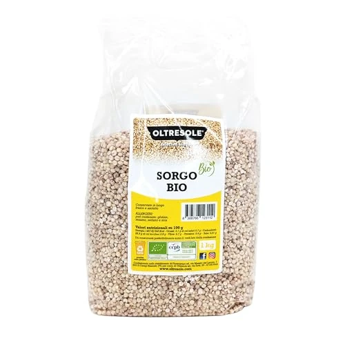 Oltresole, Organic Italian Decorticated White Sorghum 1 Kg, Raw Grain, Produced in Italy from Organic Farming, Ideal Family Pack
