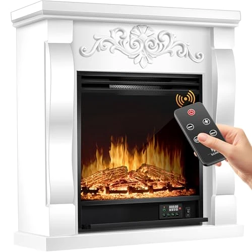 Offerta a tempo: KESSER® Caminetto Elettrico da Appoggio - Effetto Fiamma LED 3D, Funzione Riscaldamento, Potenza 1800W (Villa/Weiß) - 30% da 197.80 € a 138.80 €