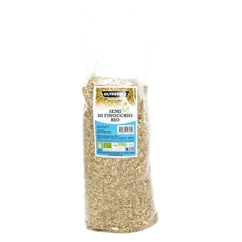 Offerta a tempo: Oltresole, Semi di Finocchio Biologici 1 Kg, Semi Bio Interi, Ideali per Tisane Digestive e Ricette, Perfetti per Panificati, Confezione Ideale per Famiglie - 40% da 18.20 € a 10.95 €