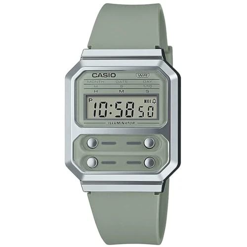 Offerta a tempo: Casio Orologio Quarzo Unisex, misura cassa 33.00mm con quadrante Verde Digitale e cinturino Verde in Plastic/Resin Bracelet A100WEF-3AEF - 45% da 59.90 € a 33.00 €