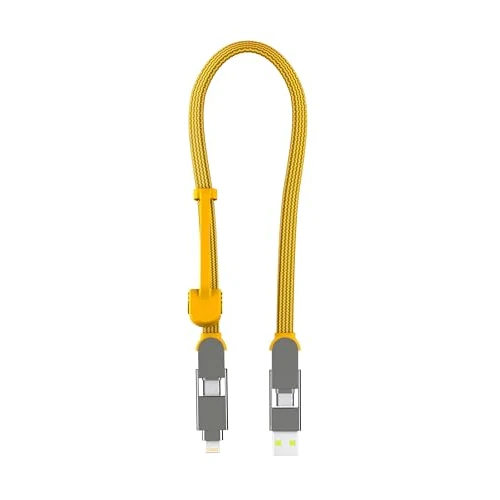 Offerta a tempo: Rolling Square inCharge XL 30 cm - Cavo Usb Type-c, Cavo Universale Cellulare, Regalo Uomo, Caricatore Universale Cellulare 6 in 1, Gadget Tecnologico, Giallo, Cavo Lightning da 100W - 0.00% da 29.90 € a 29.90 €