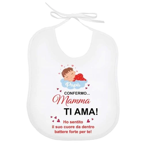 Offerta a tempo: La Ruotante Bavaglino in 100% cotone bavetta mamma miglior pannolino cambio speciale super auguri regalo nascita (4) - 28% da 7.99 € a 5.75 €
