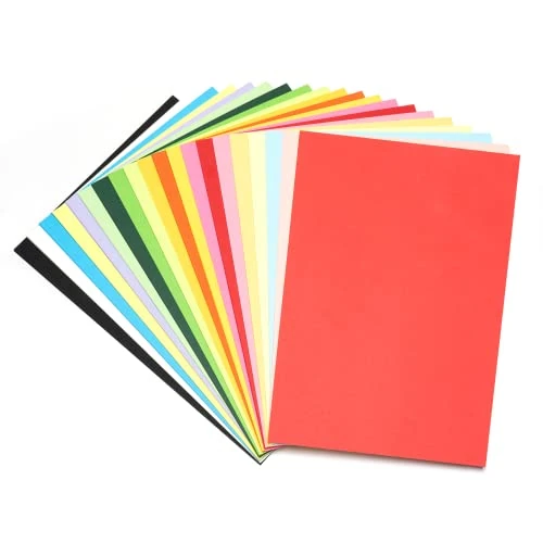 Carehabi Papier coloré A4, 20 couleurs, 180 g/m², feuilles de papier coloré, pour photocopieurs, travaux d'enfants, bricolage, décoration artisanale (80 feuilles)