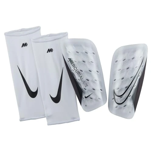 Offerta a tempo: Nike Unisex Shinguard Mercurial Lite, bianco/nero, DN3611-100, M - 20% da 32.99 € a 26.49 €