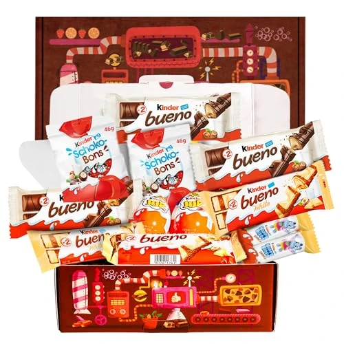 Kinder Schokoladen-Geschenkbox | Originelles Geschenk zum Valentinstag und Geburtstag für Kinder und Paare: Kinder Chocolate, Kinder Bueno, Happy Hippo, Schoko-Bons, Kinder Joy