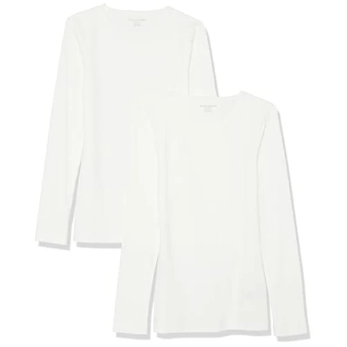 Limited offer: Amazon Essentials Women's Slim-Fit Long Sleeve Rib Knit Crew Neck Top (Available in Plus Size), Pack of 2 from 20.84 EUR to 19.80 EUR (save 5%)