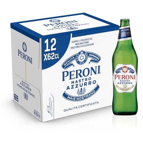 Offerta a tempo: Peroni Nastro Azzurro Cassa con 12 Bottiglie di Birra Premium Lager da 62 cl, A Bassa Fermentazione, Gusto Rinfrescante e Rigenerante, Gradazione Alcolica 5% Vol - 35% da 19.99 € a 13.08 €