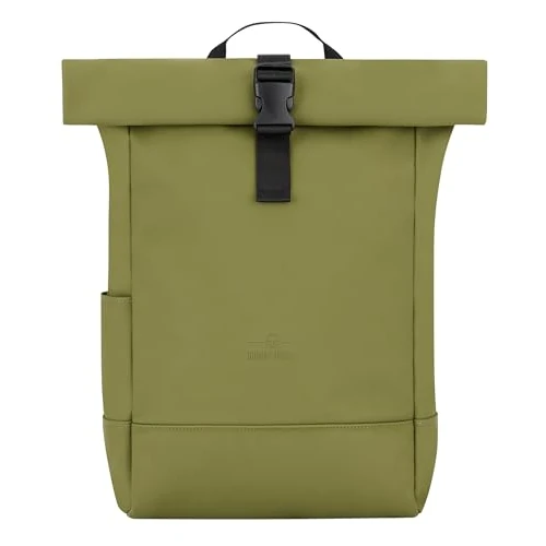 Limitiertes Angebot: Johnny Urban Rucksack Damen Grün - Harvey Medium - Rolltop Mit Laptopfach für Uni Business City - 15L - Matte PU Beschichtung - Wasserabweisend von 79.95 EUR auf 55.96 EUR (Spare 30%)