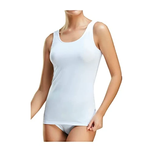 Liabel Angebot 3-6 Stück Unterhemd für Damen, warm, Baumwolle, Unterhemd für Damen, breite Schulter, warm, Baumwolle, A230, 3 Stück. Weiß, XX-Large