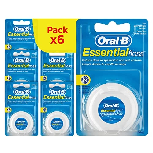 Limited-time offer: Oral-B Essential Floss Waxed Floss 50m Tear and Fray Resistant Pack of 6 from 14.44 GBP to 14.44 GBP (save 0%)