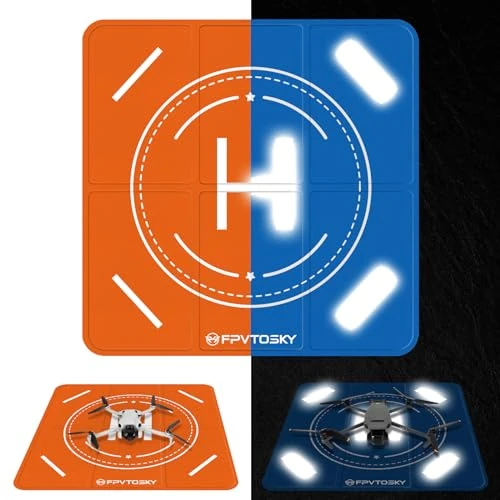 FPVtosky Plataforma de Aterrizaje Reflectante Nocturna para Drones,Grande,Plegable,Impermeable,Plataforma de Aterrizaje Reversible, para Drones DJI Mavic 3/Mini 4 Pro/Air 3/Avata/FPV/Phantom