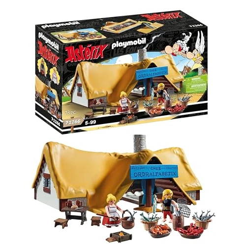 Offre limitée : Playmobil 71266 Astérix : Hutte d'Ordralfabetix, Le poissonnier Ordralfabétix et sa Femme Iélosubmarine , Jouets pour Enfants à partir de 5 Ans de 49.90 € à 49.90 € (0.00% de remise)