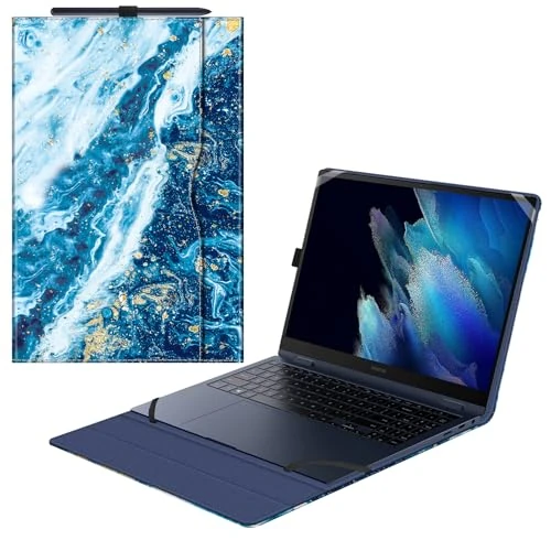 Oferta limitada: Fintie Funda 15,6 Pulgadas para Samsung Galaxy Book 4 & Book 4 360 - Funda Protectora Folio Premium con Ranuras para Documentos, Azul Marino de 32.42 € a 32.42 € (ahorro 0.00%)