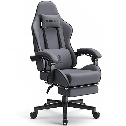 Dowinx Gaming Chair for Adults, Computer Chairs with Footrest, Ergonomic PC Chair with Massage, Office Chair with Armrests, Up to 150Kg