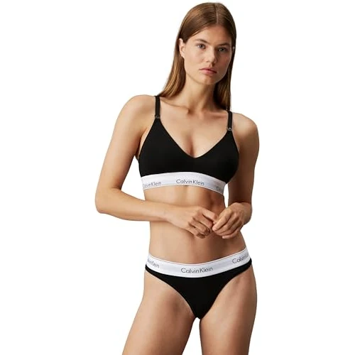 Calvin Klein Donna Slip Brasiliana Cotone Elasticizzato, Nero (Black), L