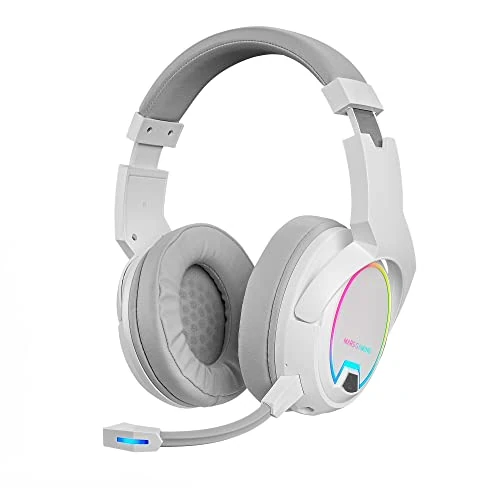 Offerta a tempo: Mars Gaming MHW-100 Bianco, Cuffie Wireless ARGB Flow, Microfono ENC Rimovibile, Ultraleggero, ENC Attivo + Cancellazione Passiva Rumore, Compatibilità Universale - 20% da 50.90 € a 40.74 €