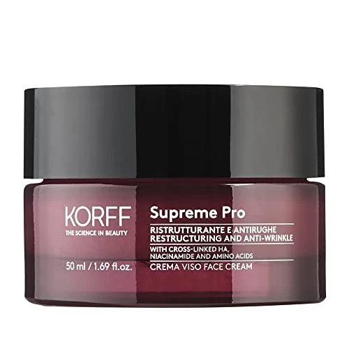 Offerta a tempo: Korff Supreme Pro Crema Viso, Ristrutturante e Antirughe, con Acido Ialuronico, per Tutti i Tipi di Pelle, Confezione da 50 ml - 15% da 88.00 € a 75.00 €