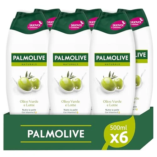 Limitiertes Angebot: Palmolive Naturals Duschgel Olivgrün und feuchtigkeitsspendende Milch, 6 x 500 ml, spendet Feuchtigkeit für alle Hauttypen, hinterlässt die Haut weich, Duschgel dermatologisch getestet | Sanfte Formel von 27.03 EUR auf 25.74 EUR (Spare 5%)