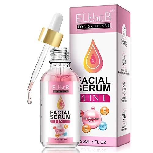 4 IN 1 Facial Serum with Niacinamide, Vitamin C Serum, Hyaluronic Acid, and Vitamin E for Face - Anti Aging Serum, Skin Care, Dark Spot Remover