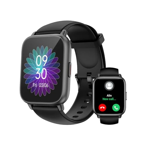 RUIMEN Smartwatch con Llamadas,Reloj Inteligente Haga Reciba Llamada y Asistente Voz, Smartwatch Mujer Hombre con Podómetro Oxígeno Sanguine Impermeable IP68 100+ Deportes Modos Pulsera de Actividad