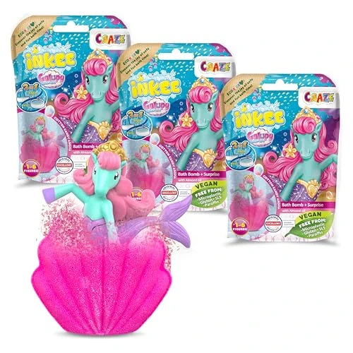 Offerta a tempo: INKEE Set di 3 Bombe da Bagno per Bambini: Sirene, Unicorno e Galupy Mermaid con Sorpresa, Idea Regalo - 0.00% da 12.24 € a 12.24 €