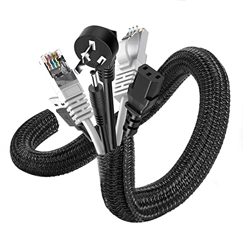 Offerta a tempo: Romon 6M Guaina Cavi Intrecciata, 13-20mm Flessibile Self-closing Raccogli Cavi, Tagliabile Nascondi Cavi Guaina, Espandibile Copri Cavi Elettrici per TV Computer Ufficio Casa Auto- Nero - 5% da 13.99 € a 13.27 €